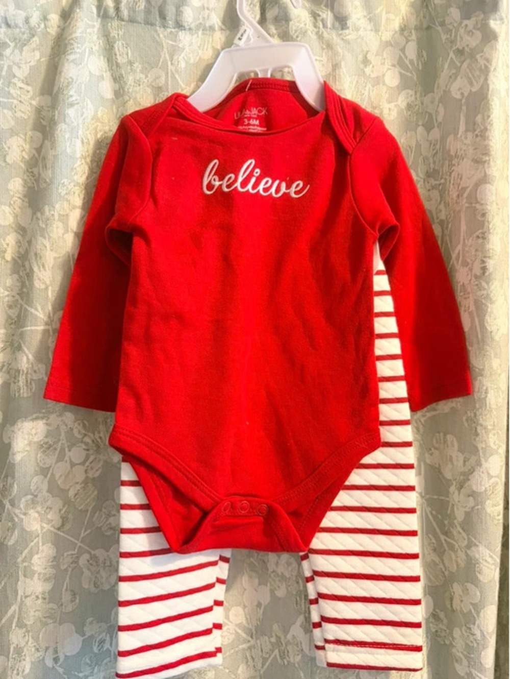 Lila and jack Christmas believe set unisex 3-6 mo